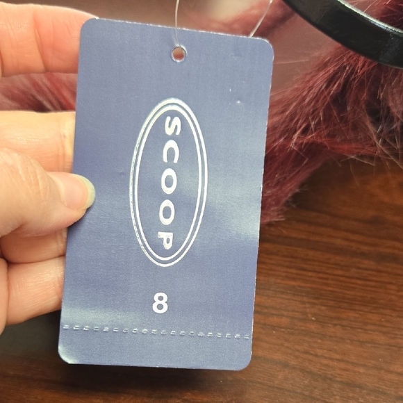 Burgendy Wedge Shoes with Cushioned Insole - Picture 2 of 5